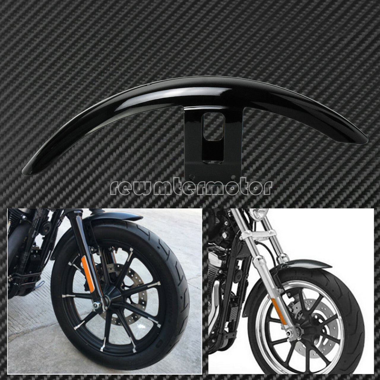 Gloss Black Front Fender Mudguard Splash Cover Fit for Harley Sportster XL 883