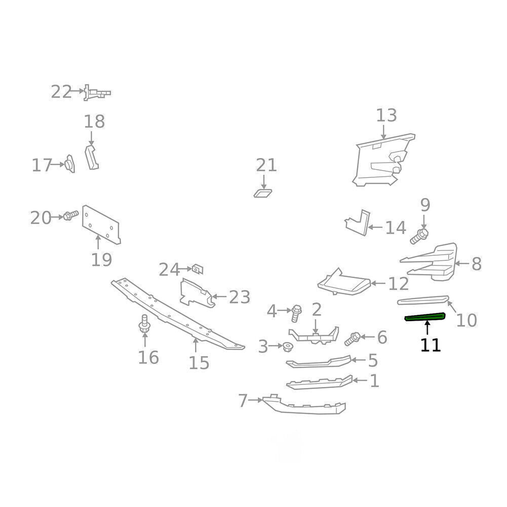Left Lower Fog Light Lamp Strip Trim for Land Rover for Range Rover Evoque 2020-2022