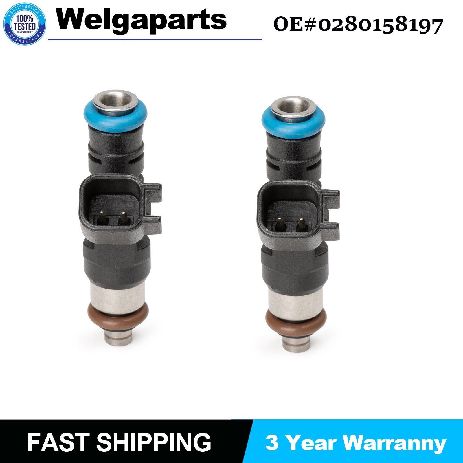 2PCS Fuel Injectors 0280158197 for Polaris RANGER 800 RZR S800 RZR800 Razor