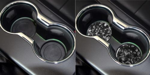 for Ford for Mustang 2015-2022 Forged Carbon Fiber Console Water Cup Pad Decoration