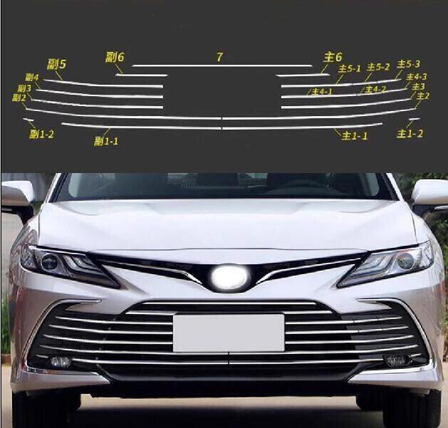 for Toyota for Camry XSE 21-23 Chrome Steel Front Center Grille Grill Cover Trim 19x
