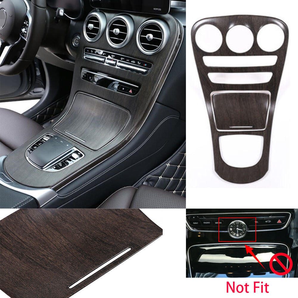 Oak Grain Central Console Gear Panel Trim for Benz C GLC Class W205 X253 2015-18