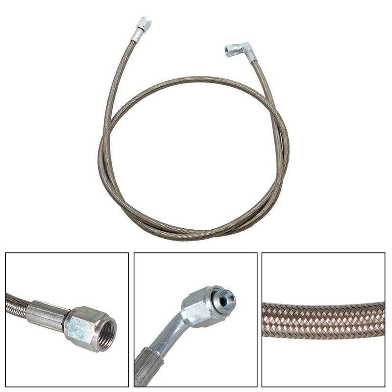 48 Turbo Oil Feed Line Stainless Braided PTFE Line 4AN 90° Straight Hose End