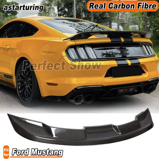Fit for Ford for Mustang 2015-2020 REAL Carbon Rear Trunk Spoile Boot Wing Lip
