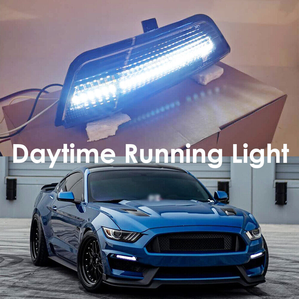 LED Front Bumper Fog Light Fit for Ford for Mustang 2015-2017 DRL Turn Signal Lamps