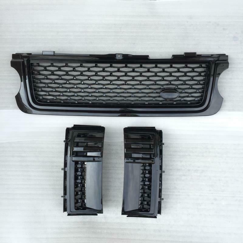Gloss Black Grille Grill W/Side Vent Trim Fit For LR for Range Rover L322 2010-2012