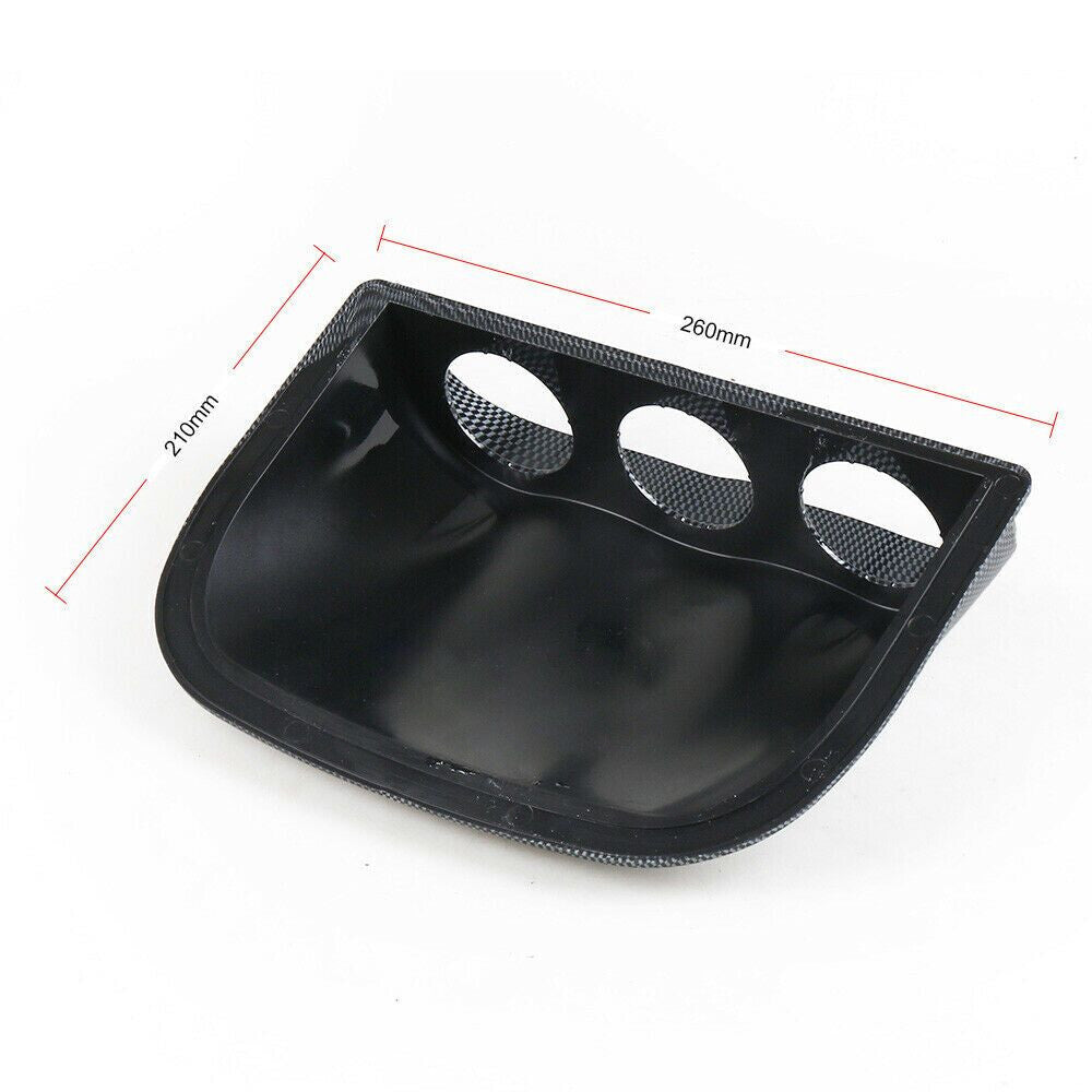 Car Dash 3 Hole Triple Gauge Meter Mount ABS Pod Holder Accessories Carbon Fiber