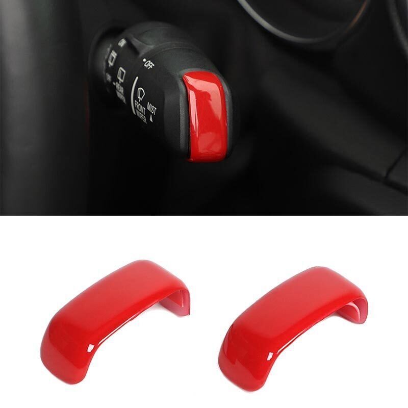 2PCS Inner Wiper Lever Blade ABS Red Cover Trim Fit for Jeep for Wrangler JL 18-2020