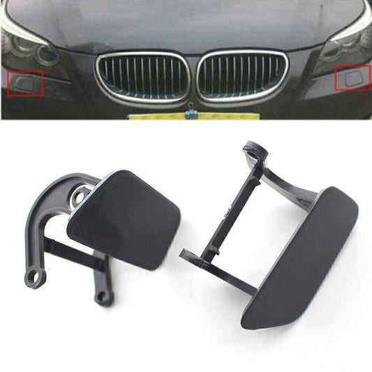 Bumper Headlight Headlamp Washer Cap Cover for BMW E60 5 Series 2004-2010 Pair