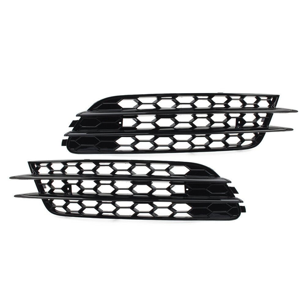 for Audi A6 C7 Sedan 2012-2015 2x Front Bumper Honeycomb Fog Light Grille Cover