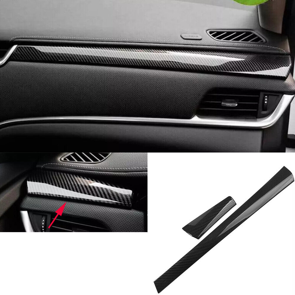 for Cadillac XTS 13-17 ABS Carbon Fiber Inner Central Console Strip Cover Trims