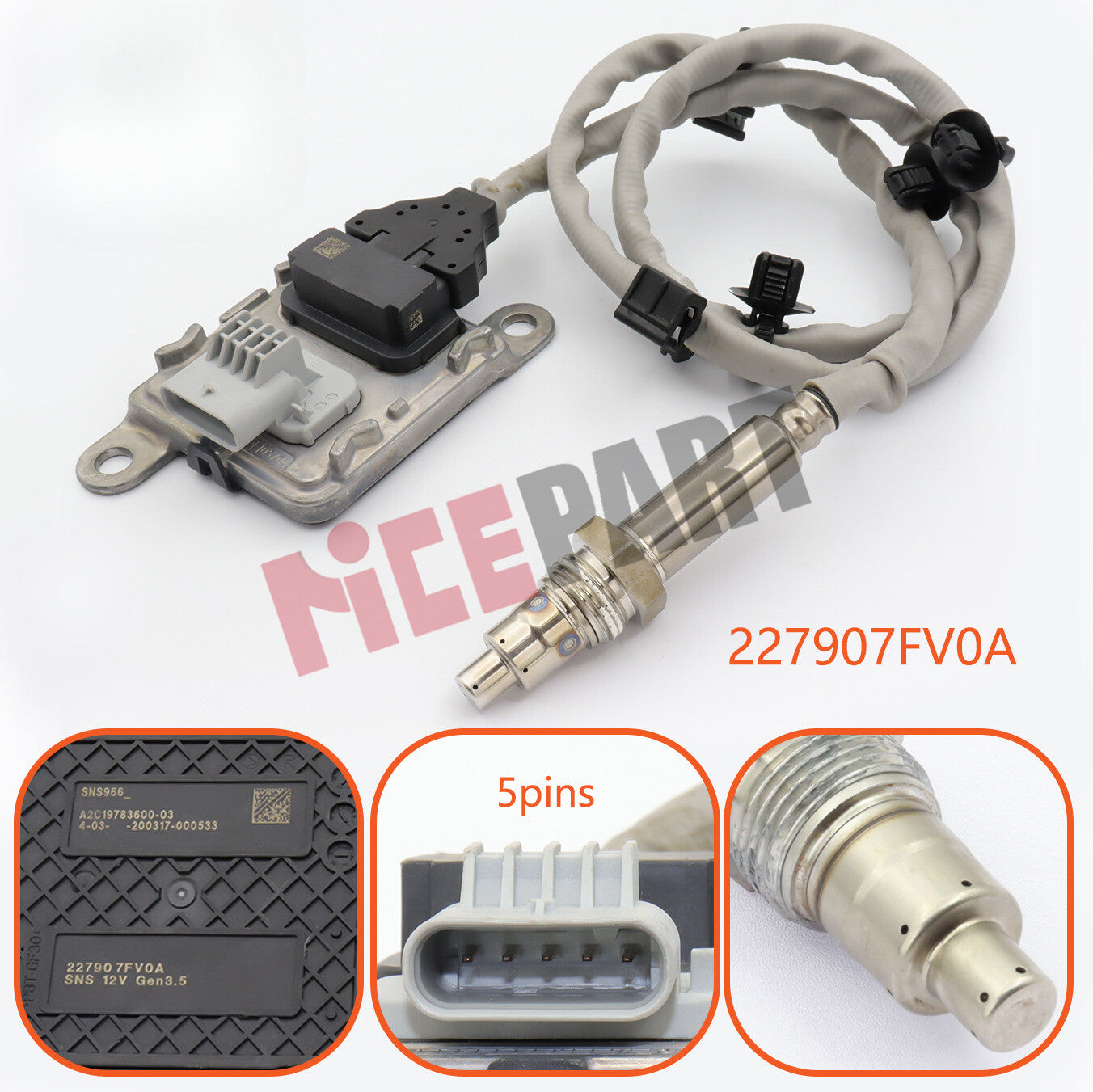 22790-7FV0A Nitrogen Oxide Nox Sensor compatible for RENAULT for Nissan X-TRAIL III T32