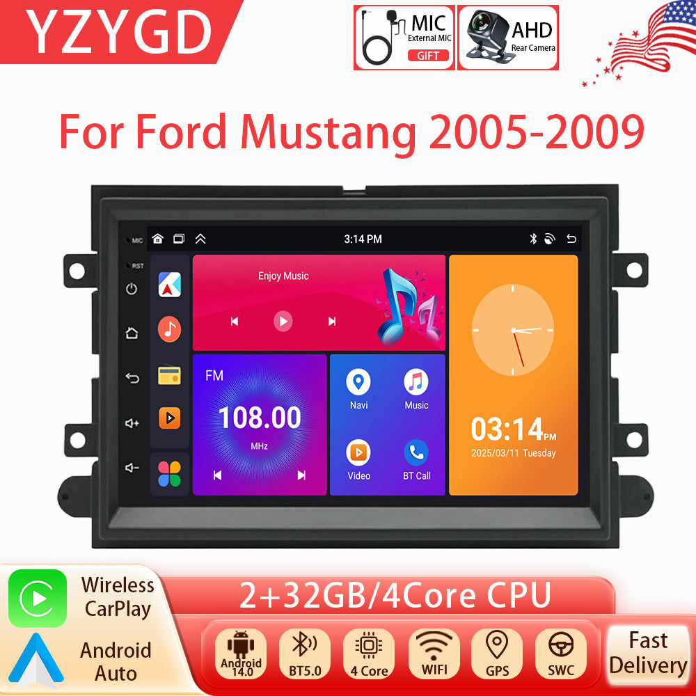 Android Auto Carplay for Ford for Mustang 2005-2009 Car Stereo Radio GPS Navi Screen