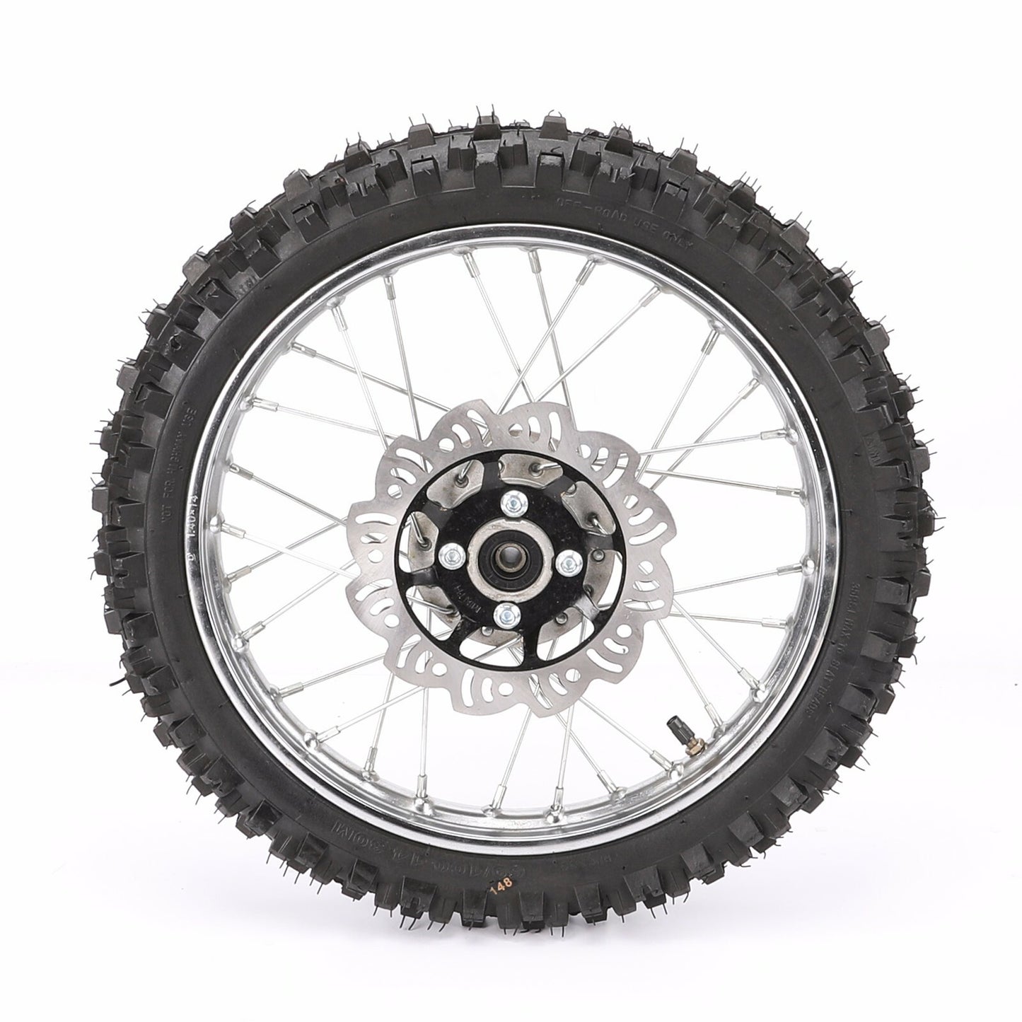 12mm 60/100-14 front tire rim assembly disc brake SSR 110 125cc pit bike