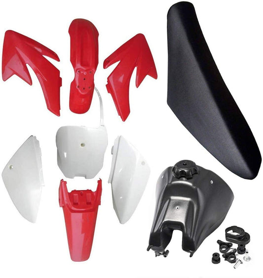 Plastic fender fairing kit + for seat + fuel tank for Honda CRF70 XR70 Pit bike SSR