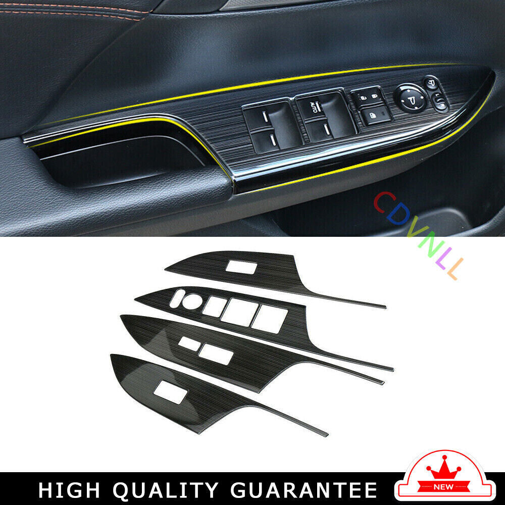 Window Lift Switch Button Cover Trim for Honda Accord 9TH 14-2017 Black Titanium