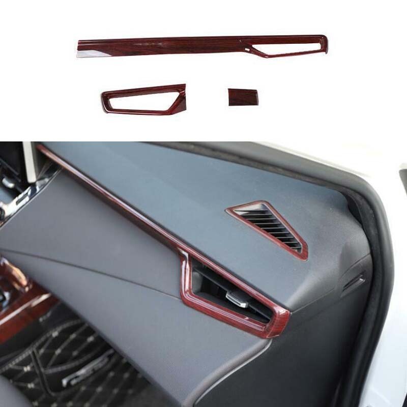 for Toyota for Corolla Cross 2022-2023 Wood Grain 3pcs Red Middle Console Strip Trim