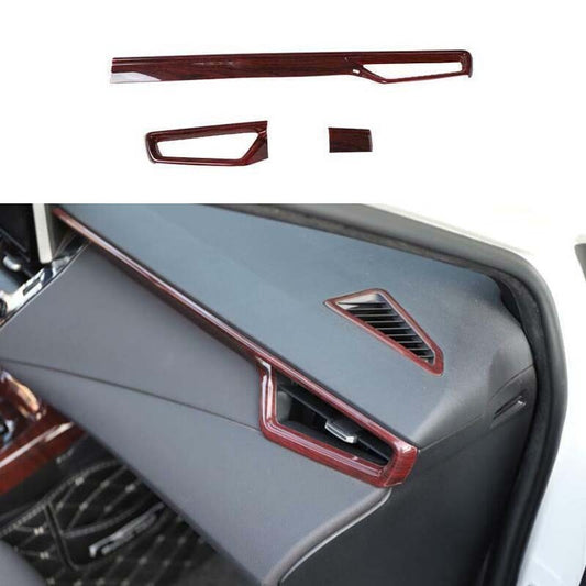 for Toyota for Corolla Cross 2022-2023 Wood Grain 3pcs Red Middle Console Strip Trim