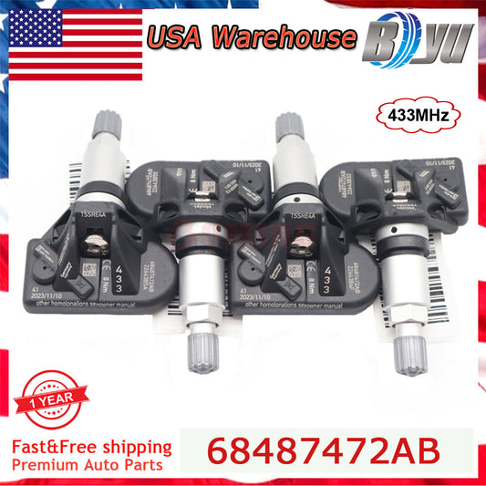 4pcs TPMS Sensor for 2019-2023 for Dodge for Challenger R/T Scat Pack 433mhz 68487472AB