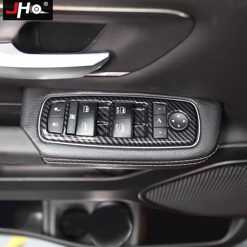 Carbon Fiber Style Car Window Lift Panel Switch Cover Trim for Dodge for RAM 1500