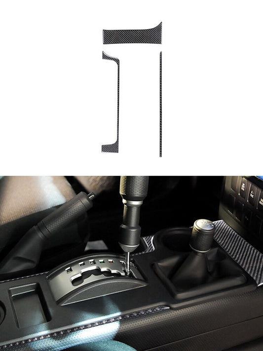 3Pcs Central Gear Shift Trim Cover Carbon Fiber for Toyota FJ Curiser 2007-2021
