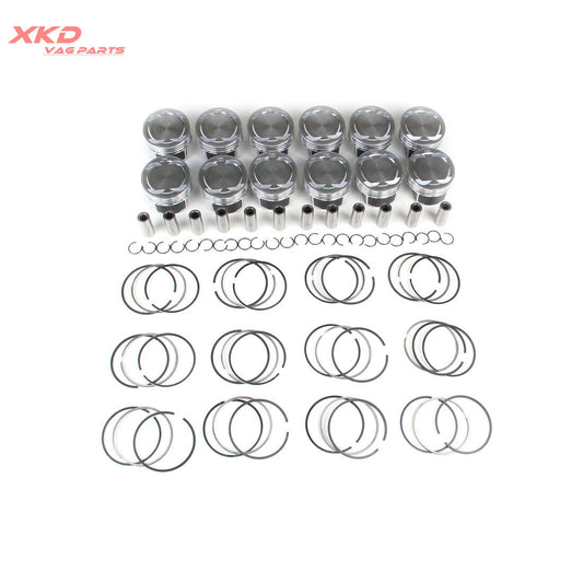 Pistons and Rings Assembly Fit for VW Phaeton 2003-2005 6.0L BAP 07C107065DA