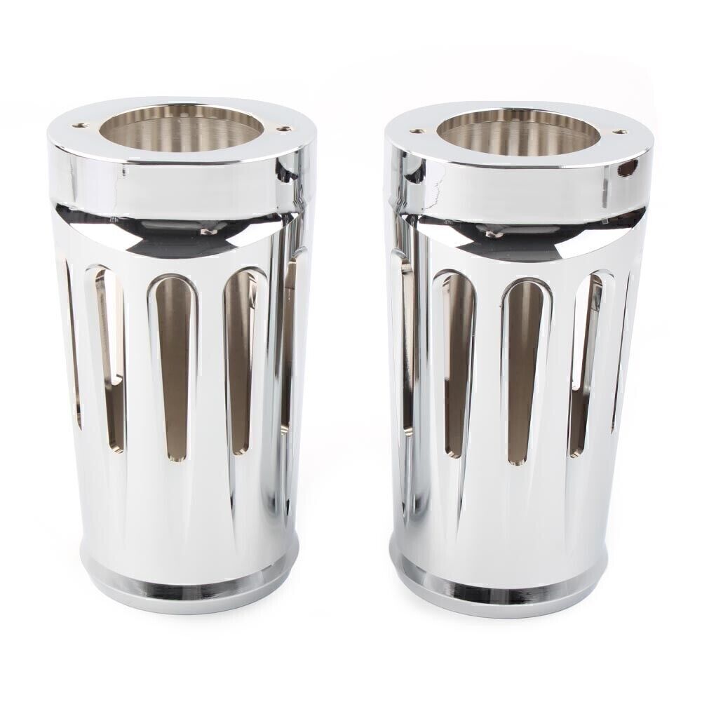 Fit for Harley Touring Glide Trike 1986 - 13 Chrome Fork Boot Slider Cover Cow Bell