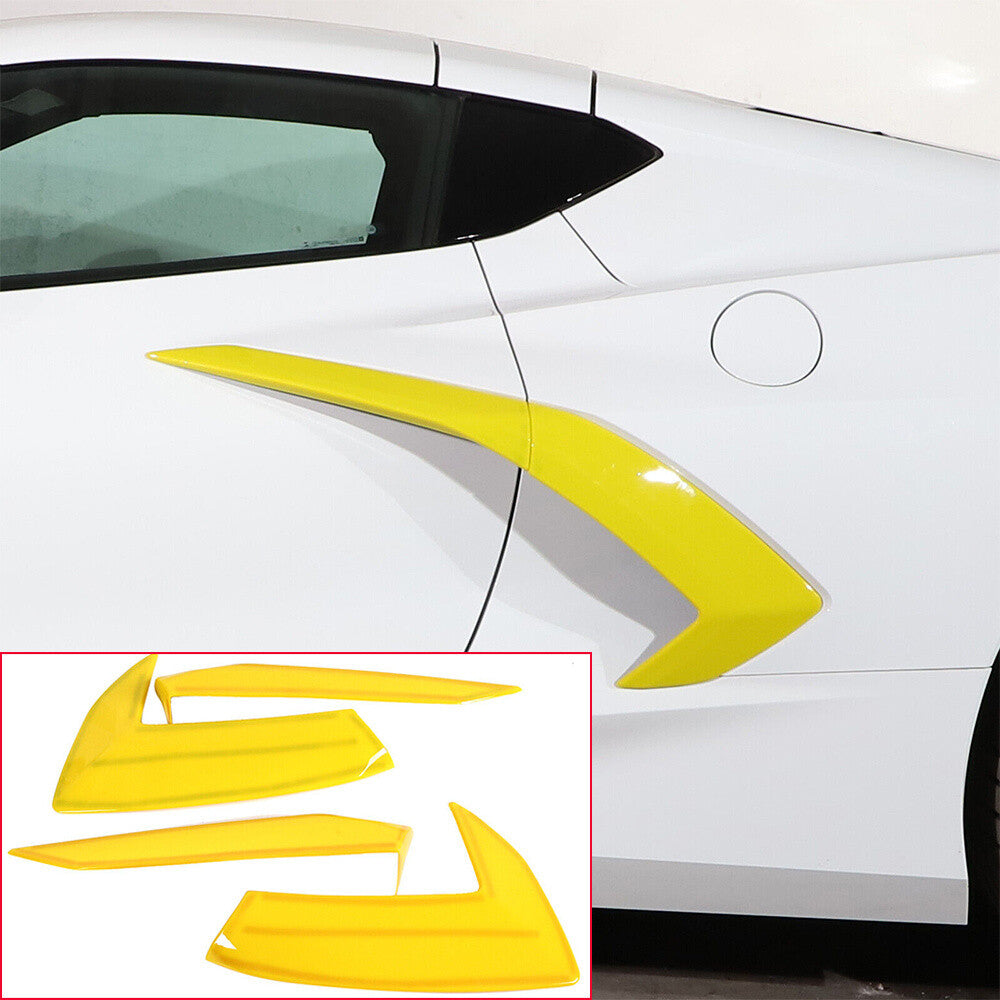 for Chevrolet for Corvette C8 2020-24 Side Fender Vent Door Handle Trim ABS Yellow¡Á4
