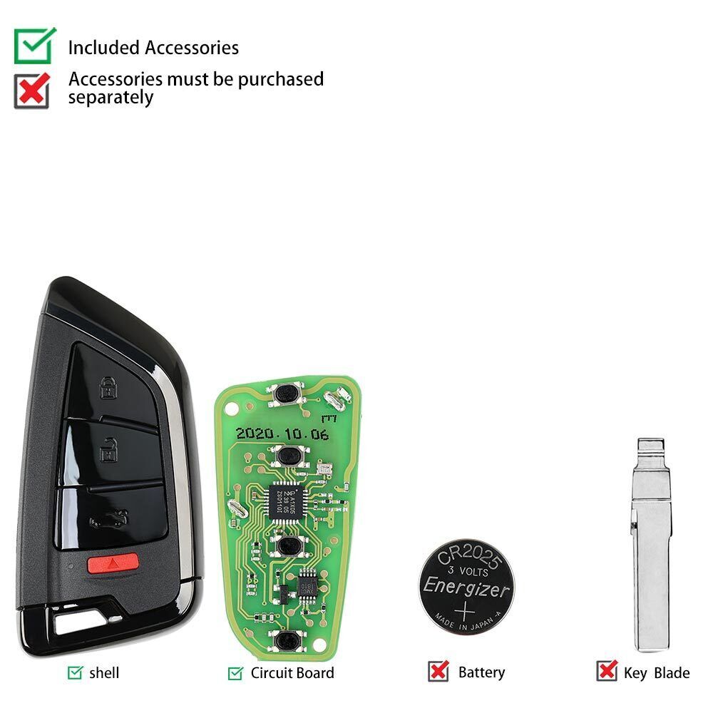 XSKF01EN for Smart Car Key Remote Memoeial Style 4 Buttons For VVDI key tool