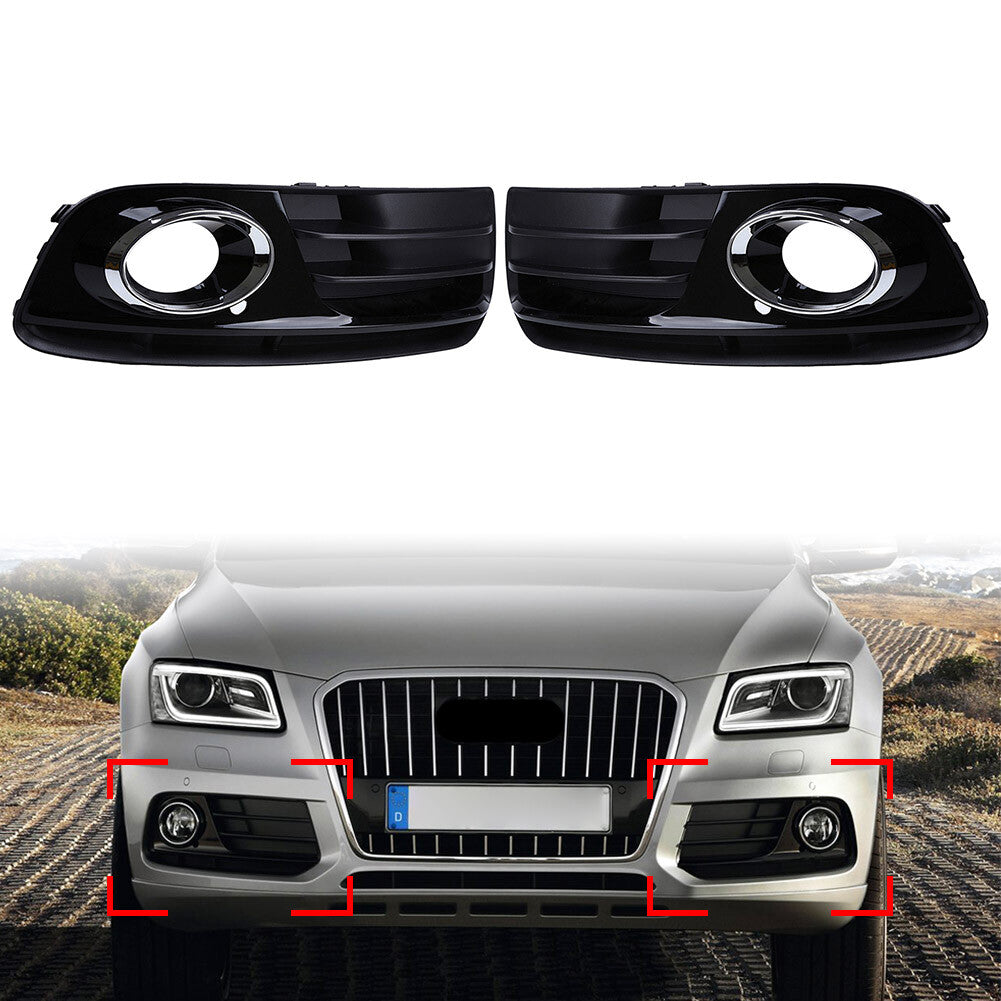 Front Bumper Fog Light Grill Grille Cover Trim for Audi Q5 2013-2017 Left Side
