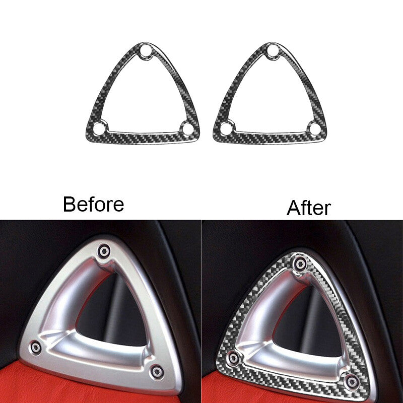 2Pcs for Mazda RX-8 2004-2008 Carbon Fiber for Seat Headrest Decorative Cover Trim