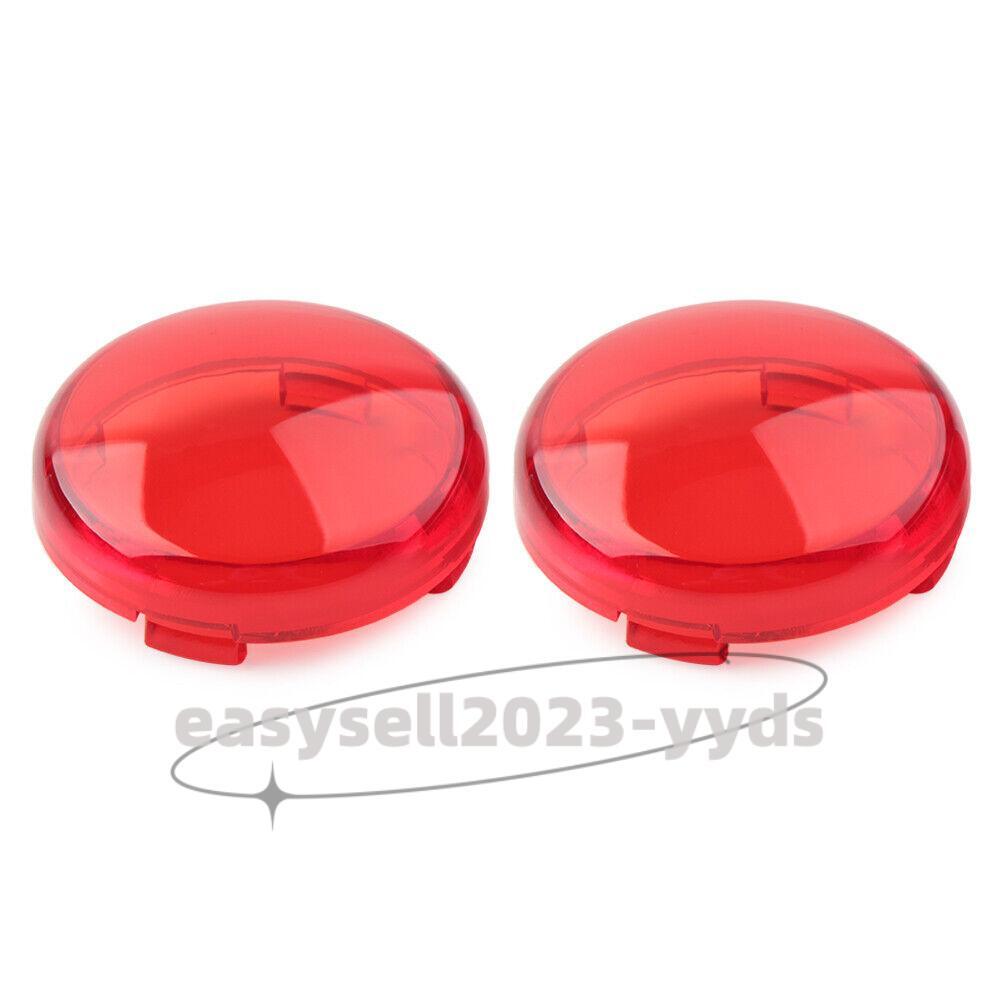 2x Turn Signal Light Red Lenses Cover for Harley Dyna Street Glide Road King