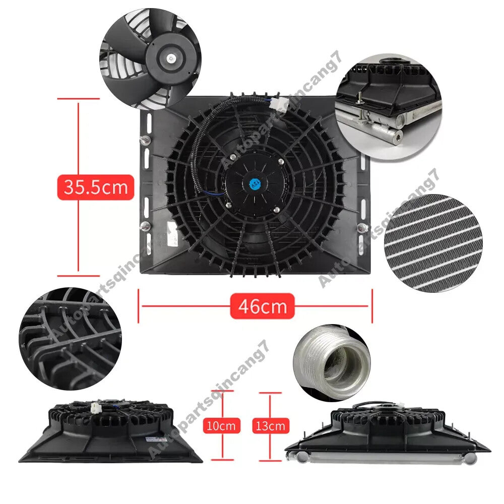 11000 BTU 12V Universal A/C FOR Truck Cab Bus Air Conditioner Underdash 6 Vents