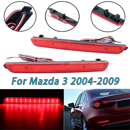 Pair Fog Lamp 24 LED Rear Reflectors Running Turning Light for Mazda 3 2004-2009
