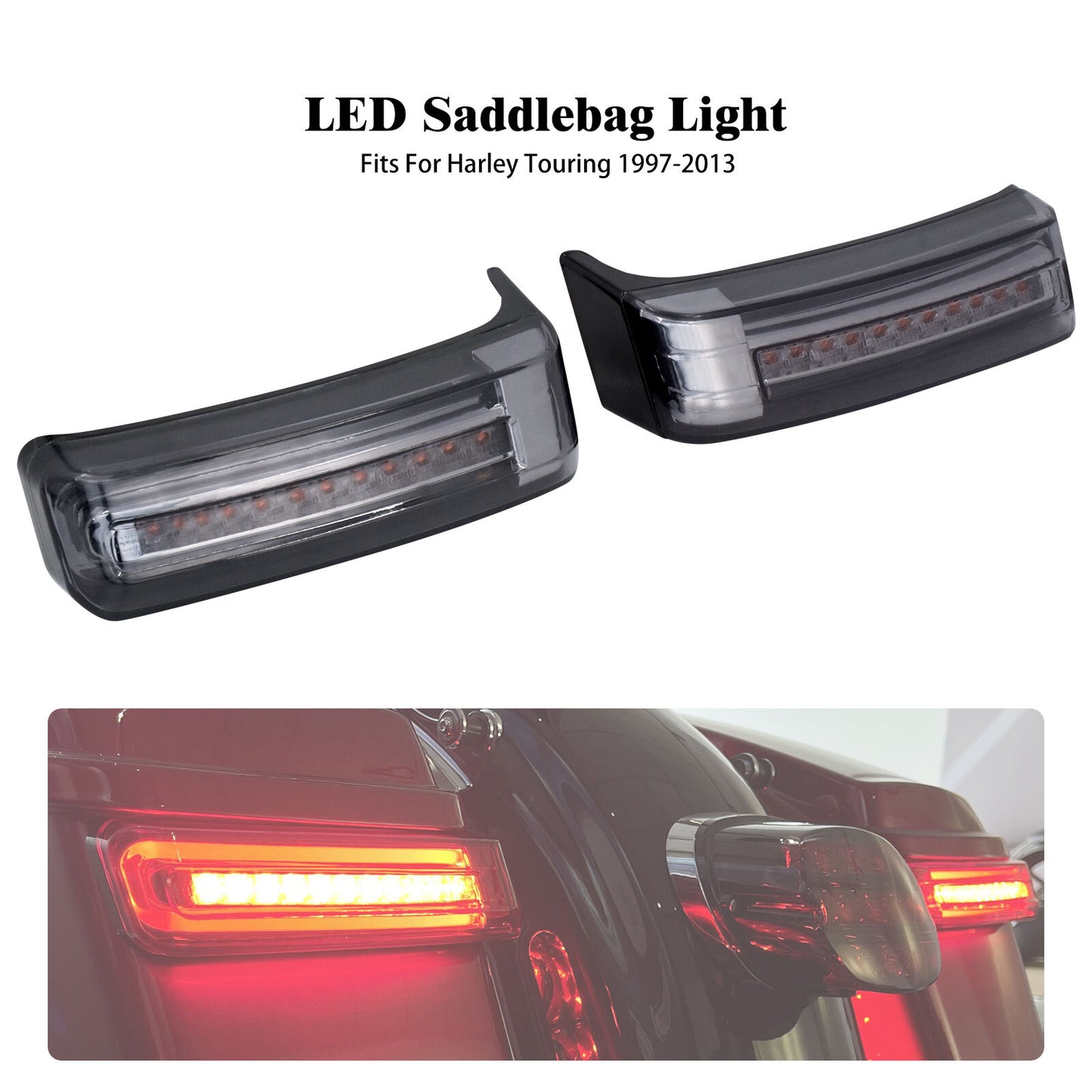 Saddlebag Turn Signal Brake Light Smoke Lens for Harley Road Electra Glide 97-13