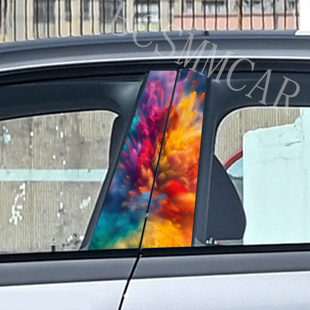 Stickers Vinyl Decals Colourful B-Pillar Decoration Post Trim Cover Accessories