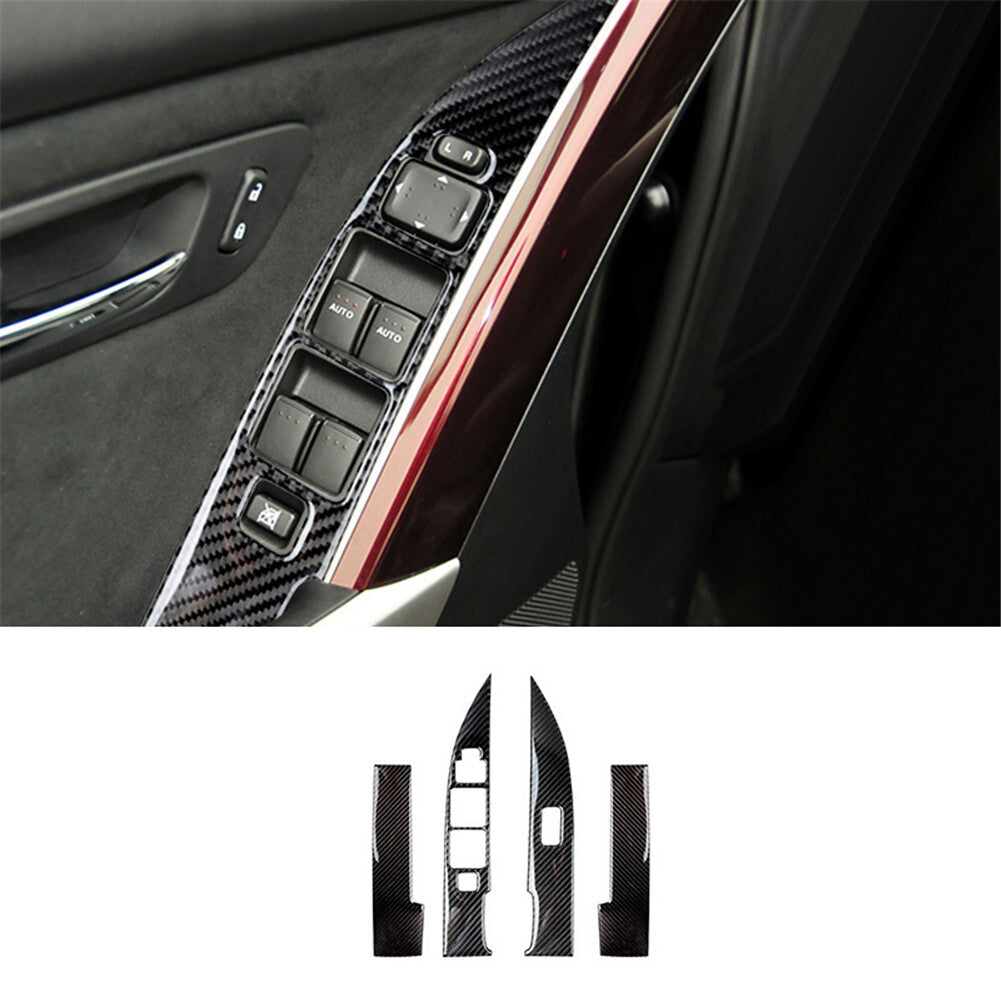 8X Carbon Fiber Door Window Lift Control Cover Trim for Mazda CX-9 2010-2015