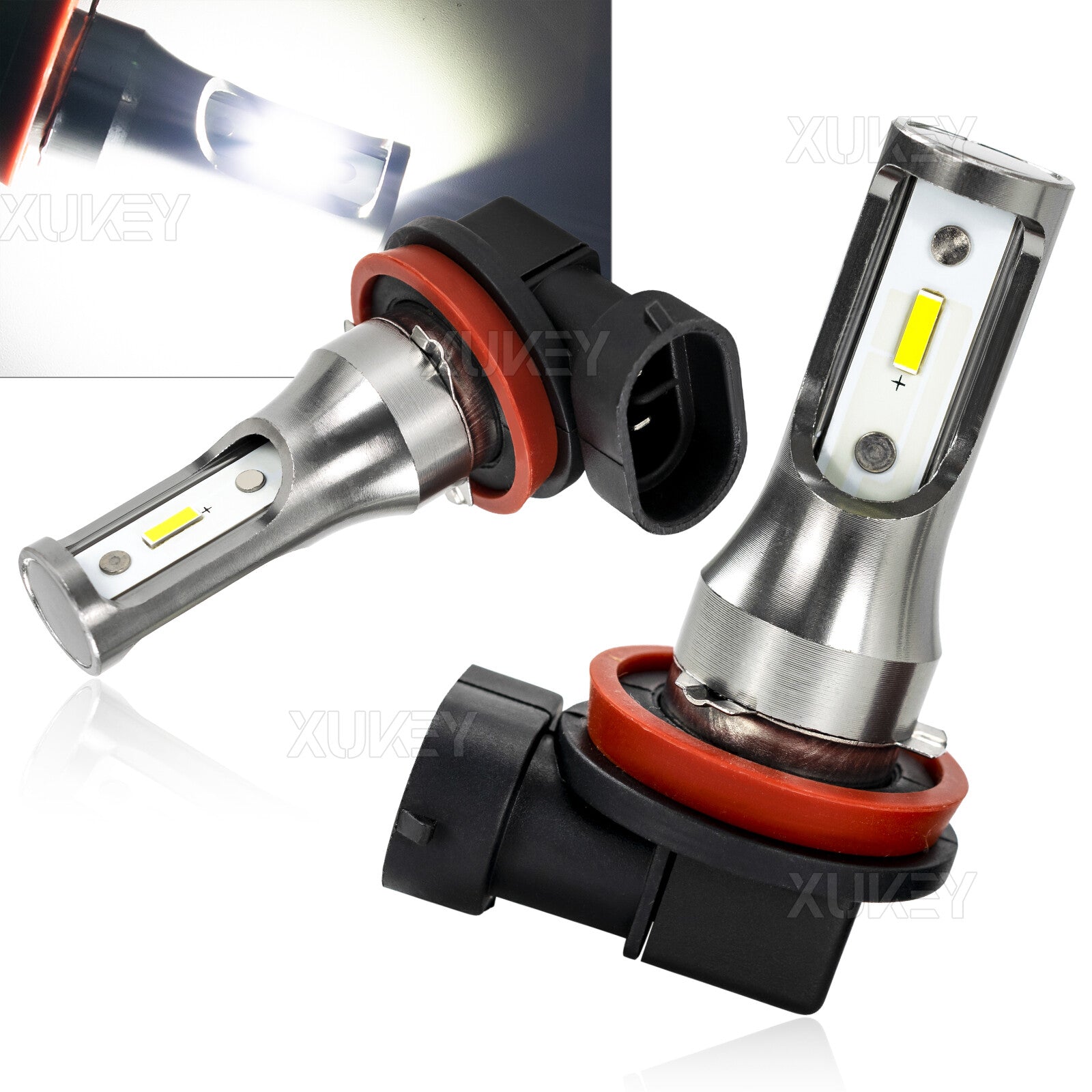 2x H11 H8 H9 H16 Headlight LED Fog Light Bulbs Kit Driving Lamp DRL 6000K White