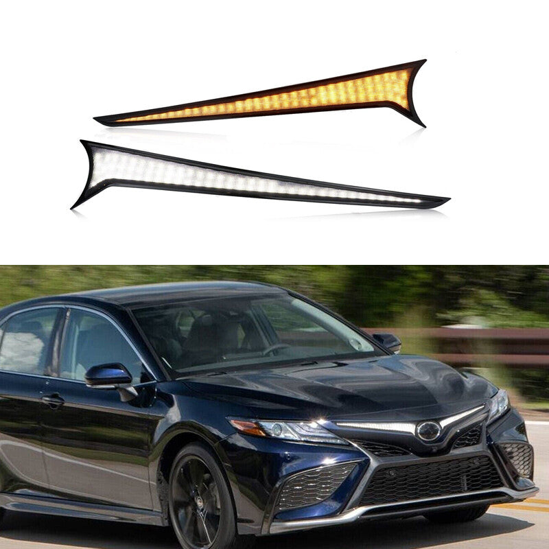 2 Pcs for Toyota for Camry SE XSE 2018-2023 LED Fog Grille Lamp DRL Yellow + white