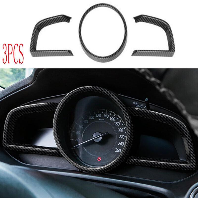 Carbon Fiber ABS Middle Console Dashboard Strip Trim Car for Mazda 3 Axela 14-19