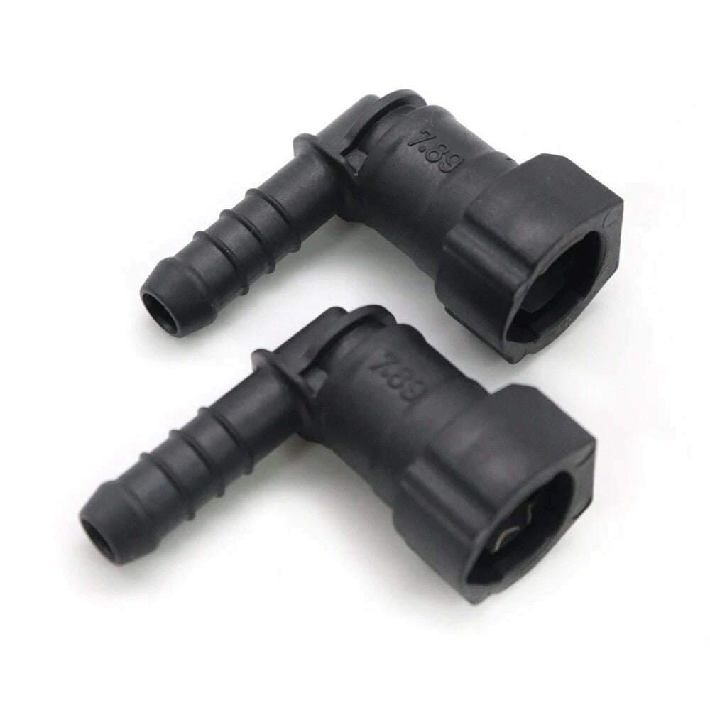 Fuel line hose quick release female connector 2 pieces 9.89 mm 9.89 ID6 8x6 90¡ã