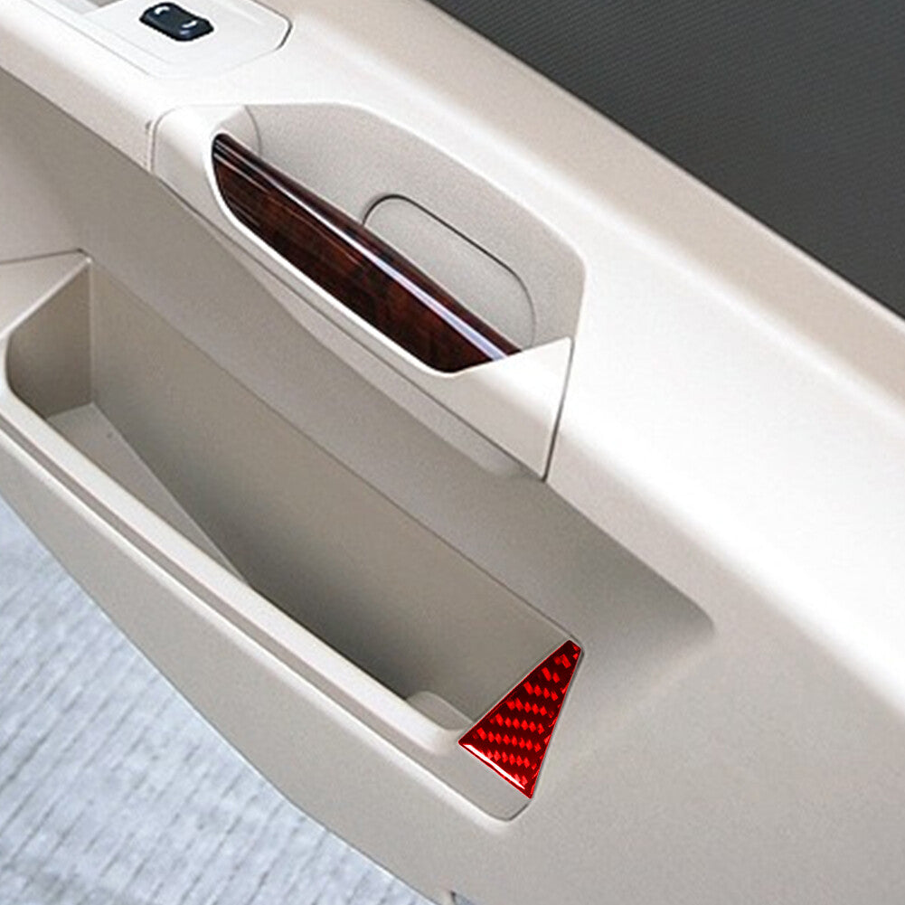 Red Carbon Fiber Door Storage Box mad Cushion Trim Cover for Cadillac CTS 03-07
