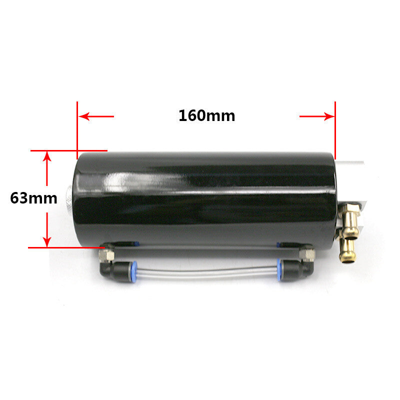 Oil Catch Tank Reservoir Breather Can Billet Aluminum High Capacity Engine Black