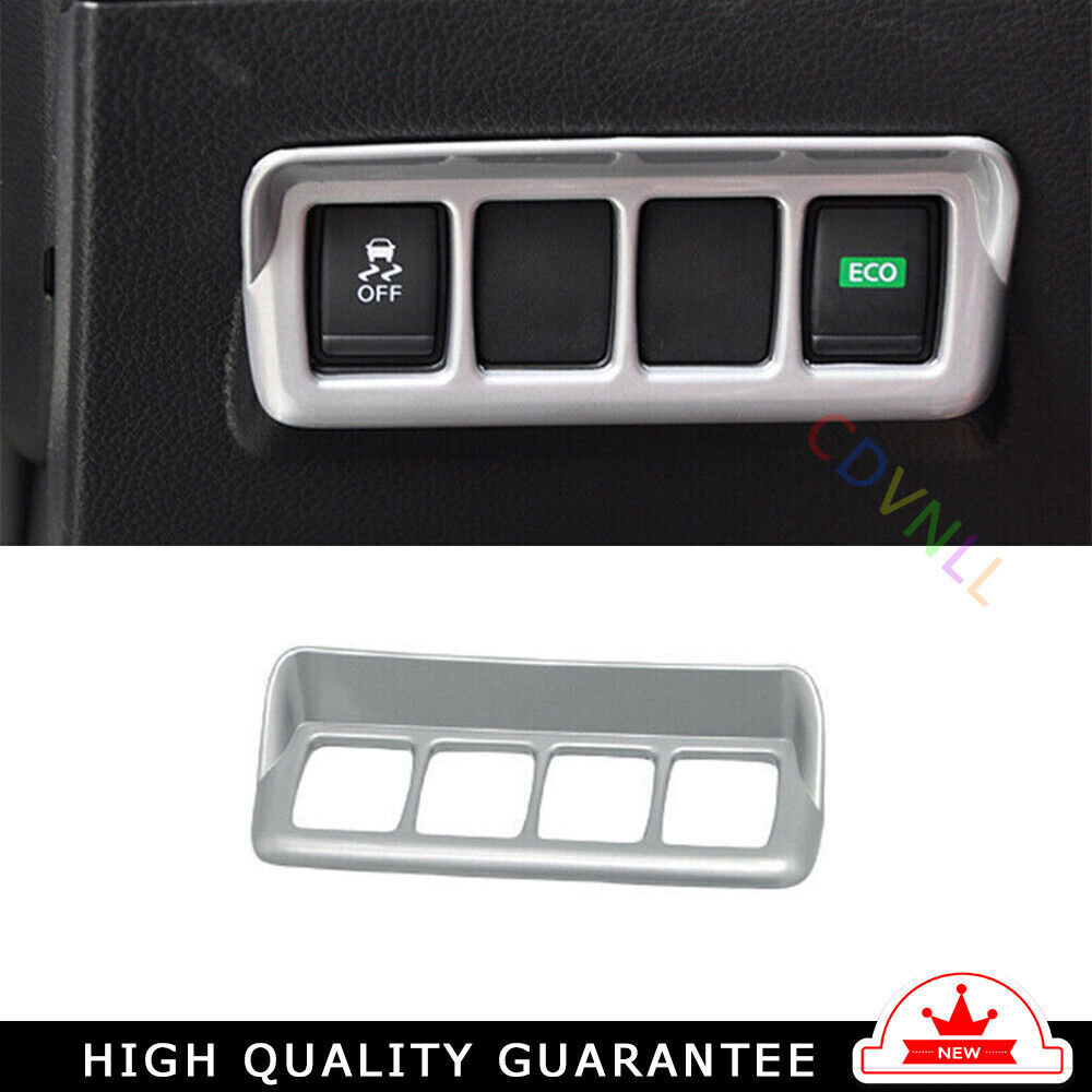 Headlight Button Frame Cover Trim 1 for Nissan Sentra Sylphy 13-19 Matte Silver