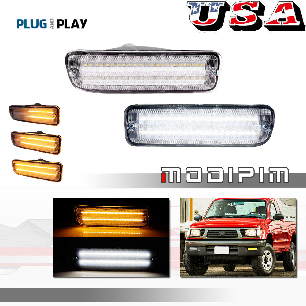 Suitable for 95-00 for Toyota Tacoma transparent front bumper switch with LED signal position lights