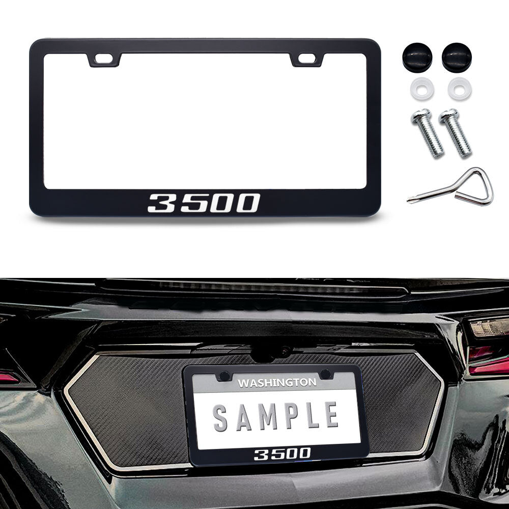 for Chevy Silverado 3500 Cab Accessory Metal License Plate Frame Black Cover