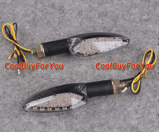Plastic LED Bulbs Turn Signals Lights Winkers Stripe Black Set Universal 2pcs