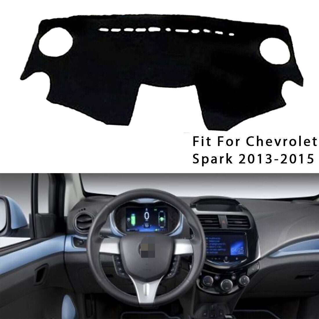 1X Inner Dashboard Dash Mat Non-slip DashMat Sun Pad for Chevrolet Spark 2013-15