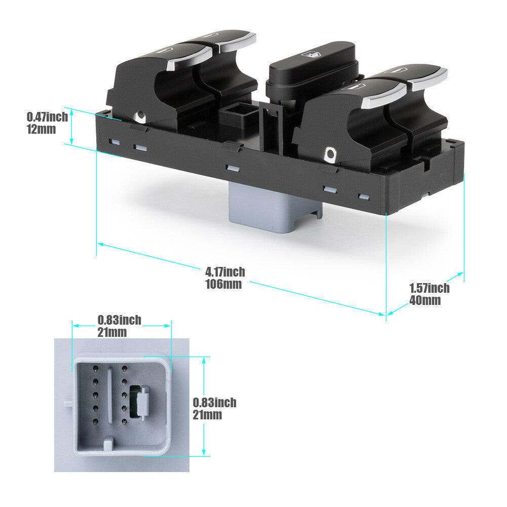 Master Power Window Control Switch Front Left for Volkswagen for Jetta for Passat for Golf