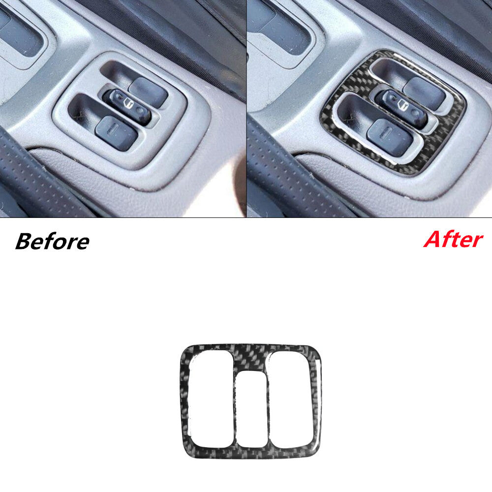 1Pcs Carbon Fiber Power Windows Control Cover Trim for Toyota Celica 2001-2005